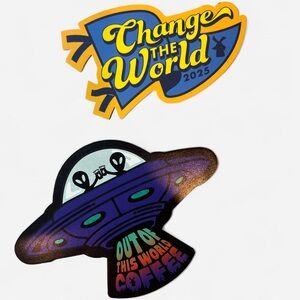 2025 Dutch Bros UFO & World 2 Pack Sticker Set